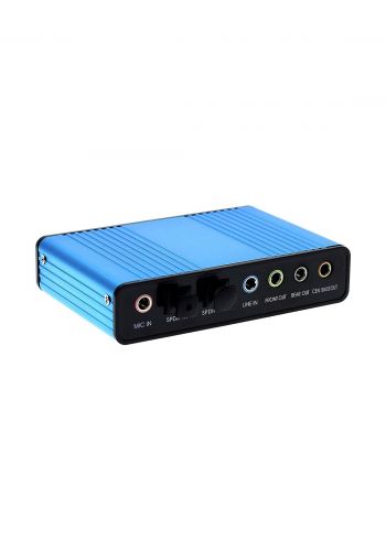 External Sound Card 6 Channel 5.1 Surround Sound USB 2.0 - Blue
