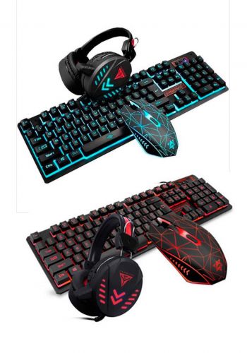 Gaming Mechanical 4 in 1 Keyboard and Mouse and Headset with Gaming Mouse Pad 
