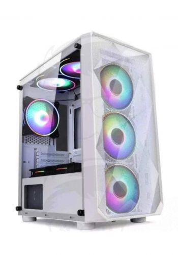 Power Train Magic Box Computer Case 3Fans - White  كيس حاسبة