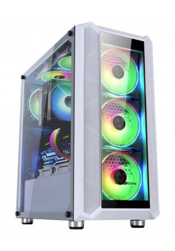 Abkoncore H301G White Rgb MID Tower Case - White  كيس حاسبة