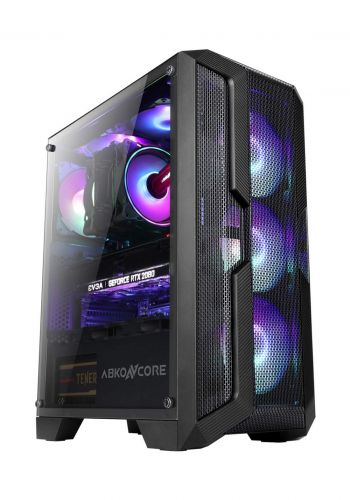 Abkoncore H250x Premium Tempered Glass Mid Tower Case - Black كيس حاسبة