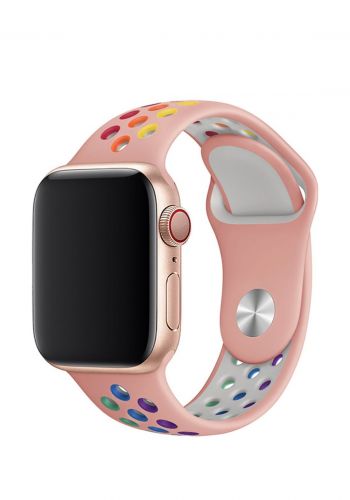 سوار سيليكون لساعة أبل Silicone Turquoise Nike Sport Apple Watch Band-Pink Rose