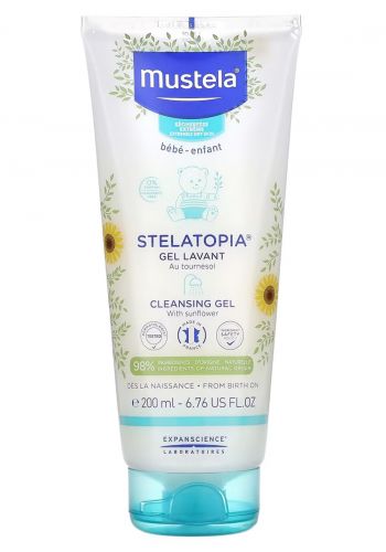 غسول للأطفال للبشرة الجافة جداً  200 مل من موستيلا Mostela Cleansing gel with sunflower