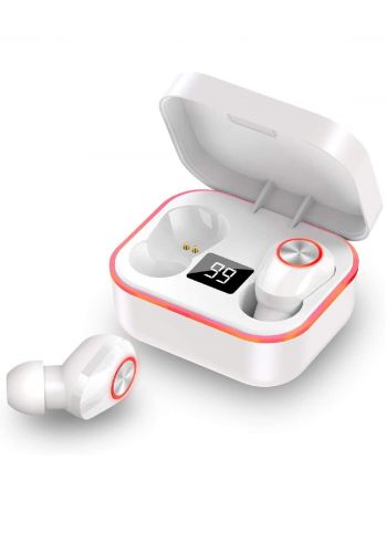 M8 TWS Bluetooth 5.1 Wireless Earbuds – White سماعة لاسلكي