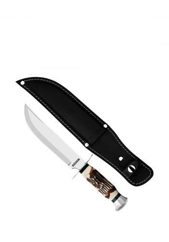سكين صيد بحجم 15 سم مع حافظة جلد من ترامونتينا Tramontina 26010/106 Stainless Steel Sport Knife