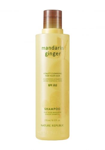 شامبو الاعشاب الاساسي بالزنجبيل واليوسفي 270 مل من نيتشر ريببلك Nature Republic True Herb Mandarin Ginger Shampoo