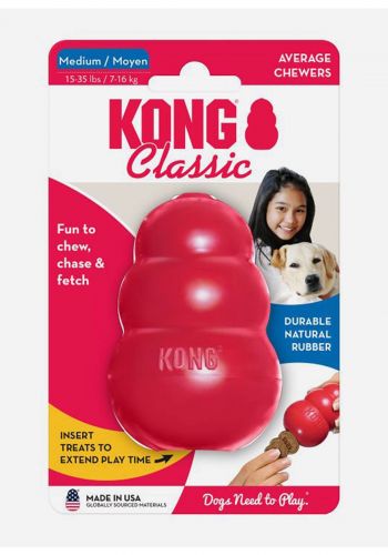 لعبة مطاطية للكلاب حمراء اللون حجم M من كونج Kong Classic Dog Toy  Large
