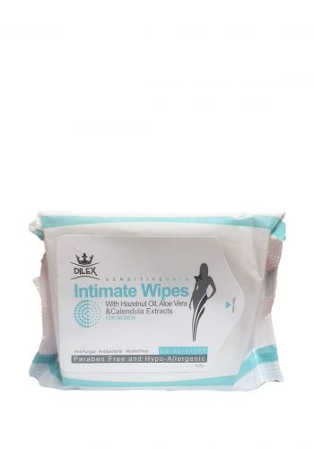 مناديل مبللة صحية للنساء 20 قطعة من ديليكس Dilex Sensitive Skin  Hygienic Wet Wipes For Women