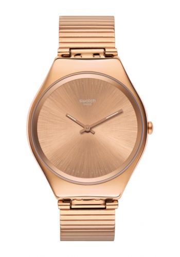 ساعة نسائية سوار ستانلس ستيل برونزية اللون من سواج Swatch SFK129A-1 Women's Watch