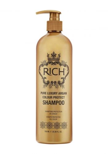 بلسم للشعر الملون بزيت الارغان 750 مل من ريتش هير كير Rich Hair Care Pure Luxury Argan Color Protect Shampo