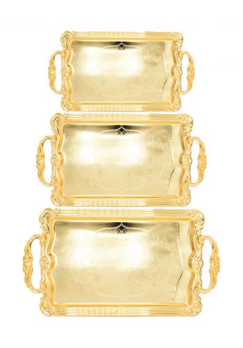  سيت صواني تقديم  3 قطع من ريفال ذهبية اللون  rg 547