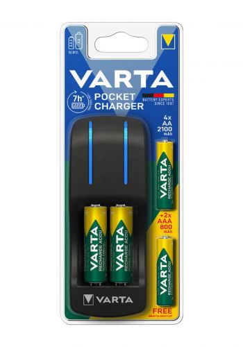 شاحن بطاريات من فارتا Varta Pocket Charger 4xAA 2100mAh + 2xAAA 800 mAh Battery charger