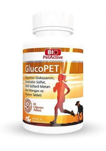 مكمل متعدد الفيتامينات للقطط و الكلاب 60 قرص من بايو بت اكتف Bio pet active GlucoPET Dog & Cat Multi-Vitamin