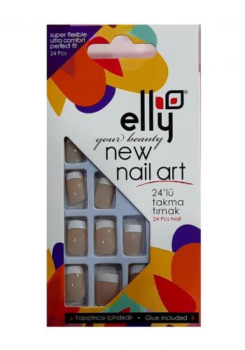 مجموعة اظافر صناعية اللون الوردي 24 قطعة من ايلي Elly Nail Very Light Pink 0075