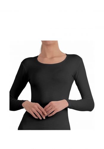 فانيلة نسائية كم طويل سوداء اللون