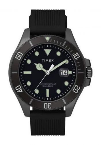 ساعة رجالية باللون الاسود من تايمكس Timex TW2U42000 Mens Harborside Coast Watch