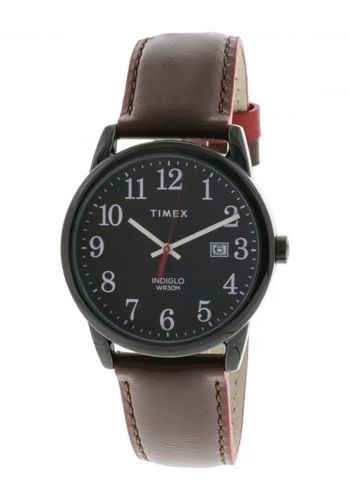 ساعة رجالية من تايمكس Timex  Easy Reader 38mm Leather Strap Watch