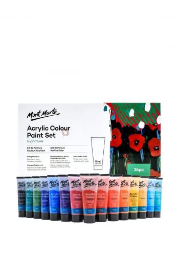سيت الوان أكريليك 24 قطعة × 75 مل من مونت مارت Mont Marte MSCH2475 Acrylic Colour Paint Set Signature 