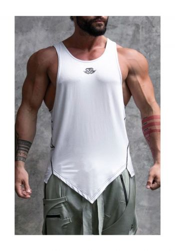 تيشيرت رياضي رجالي بدون اكمام باللون الابيض من بدي انجنيرز Body Engineers Men Tank Top     