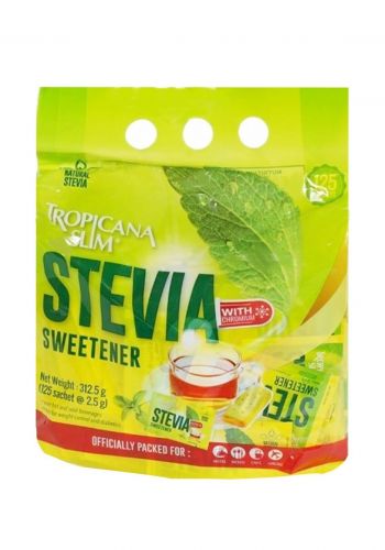 محلي ستيفيا 125 مغلف * 2.5 غم من تروبيكانا سلم Tropicana Slim Stevia Sweetener 