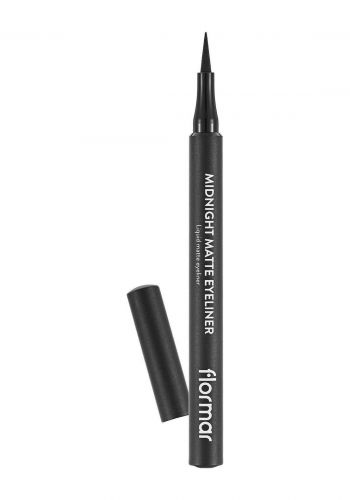 قلم تحديد العيون مطفي اسود اللون 1 مل درجة 001 من فلورمار Flormar Midnight Matte Eyeliner - Black