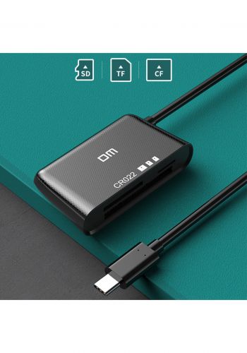 قارئ بطاقة الذاكرة - DM CR022 Type-C 3.0 To 3 In 1 Card Reader
