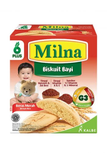  بسكويت اطفال بطعم الارز الاحمر  130 غم من ميلنا   Milna Baby Biscuit Rasa Beras Merah