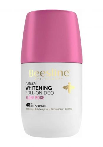 رول مزيل رائحة العرق برائحة الورد 50 مل من بيزلين Beesline Natural Whitening Roll On Deo Elder Rose 48hr Antiperspirant 