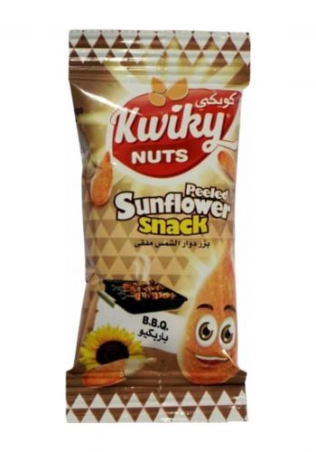 بذور دوار الشمس بنكهة الباربكيو 15 غرام من كويكي Kwiky Nuts Peeled Sunflower Snack
