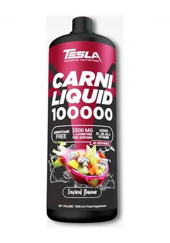 مكمل غذائي بنكهة الفواكه الاستوائية 1000 مل من تيسلا Tesla Carni Liquid 100000 Food Supplement - Tropical