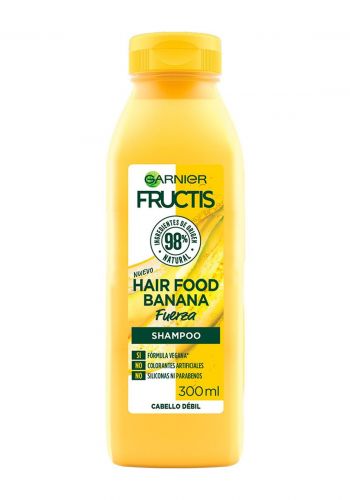 شامبو مغذي للشعر الضعيف بخلاصة الموز 300 مل من غارنييه Garnier Fructis Hair Food Banana Shampoo 