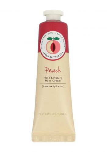 كريم مرطب مكثف لليدين بخلاصة الخوخ لجميع انواع البشرة 30 مل من نيجر ريببلك Nature Republic Peach Hand Cream