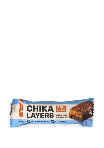 لوح بروتين بالبندق والكراميل 60 غرام من شيكا لاب Chikalab Chika layers protein bars toffee caramel