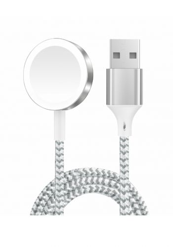 شاحن مغناطيسي لساعة ابل 1.2 متر Green Lion Magnetic Charging cabel watch 44mm-Silver
