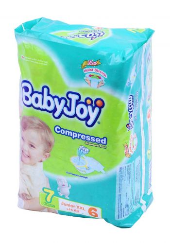 BabyJoy +16  Kg 7 Pcs حفاضات بيبي جوي عادي كبير جدا رقم 6