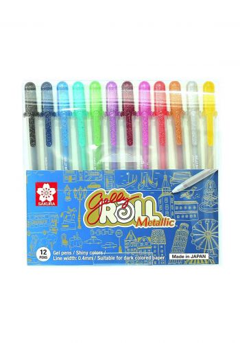 Sakura Gell Roll Metallic 12 colors أقلام تلوين معدنية لماعة 12 لون

