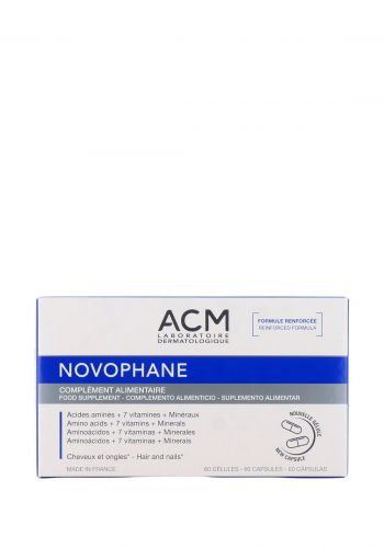 كبسولات مكمل غذائي للشعر و الاظافر 60 كبسولة من اي سي ام ACM Novophane suplemento 60 Capsulas