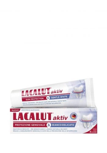 معجون تبييض الاسنان 75 مل من لاكالوت Lacalut Aktiv Gum Protection and Gentle White Toothpaste 