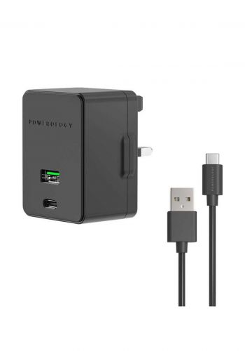 شاحن جداري 36 واط Powerology  Dual Port Ultra-Quick PD Charger 