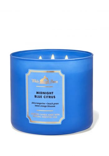 شمعة معطرة بثلاث فتلات 411 غرام من من باث اند بدي وركس Bath & Body Works Midnight Blue Citrus Candle