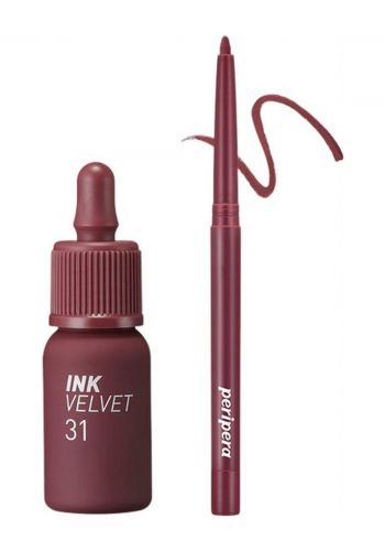 قلم تحديد الشفاه رقم 2 ومن بيريبيرا  Peripera Ink Velvet Lip Tint High Pigment Color No Paraben 2 Liner Kit