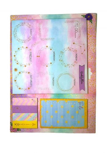 مخطط منظم جدول الأعمال الأسبوعي مع ملصقات   Weekly Planer Sticky Notes Sheets
