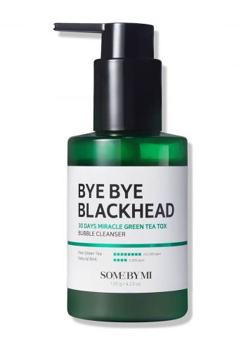 غسول الفقاعات للبشرة لازالة الرؤوس السوداء 120 غرام من سوم باي مي الكورية Some By Mi Bye Bye Blackhead 30 Day Miracle Green Tea Tox Bubble Cleanser