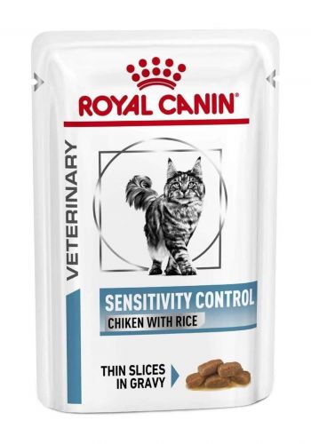 طعام رطب للقطط بالدجاج والأرز 85 غم للعناية بحساسية الجهاز الهضمي من رويال كانين  Royal Canin Sensitivity Control Wet Cat Food