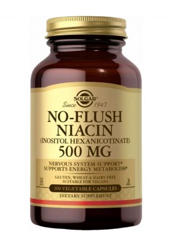 النياسين (فيتامين بي-3) 100 كبسولة من سولغار Solgar No-Flush Niacin 500mg Dietary Supplement