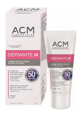 كريم نهاري مضاد للبقع مع عامل حماية من الشمس لجميع انواع البشرة 40 مل  من اي سي ام ACM Laboratoires Depiwhite M Spf 50+ Invisible Protective Cream 