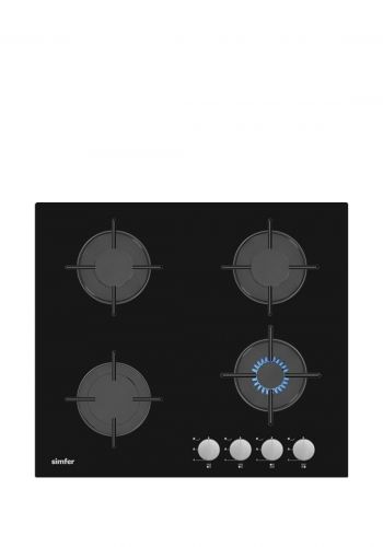 طباخ غاز منضدي 4 عيون 60 سم من سيمفر Simfer H6400NGSSP Built-In Glass Hob