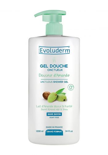 جل استحمام بخلاصة زيت اللوز الحلو 1000 مل من ايفولوديرم  Evoluderm Shower Gel  