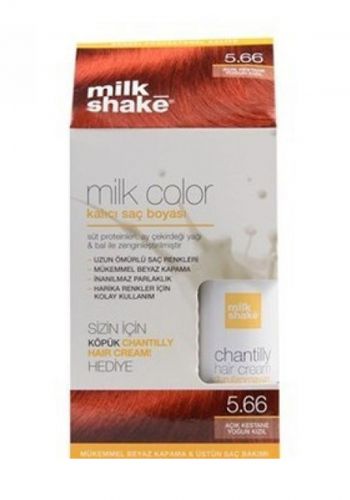 Milkshake Hair Color 5.66  + Care Foam 50 ml صبغة شعر 50 مل من ميلك شيك