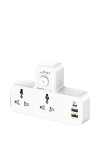 مقبس طاقة منفذين و شاحن يو اس بي 3 منافذ 20 واط من لدنيو LDNIO SC2311 20W